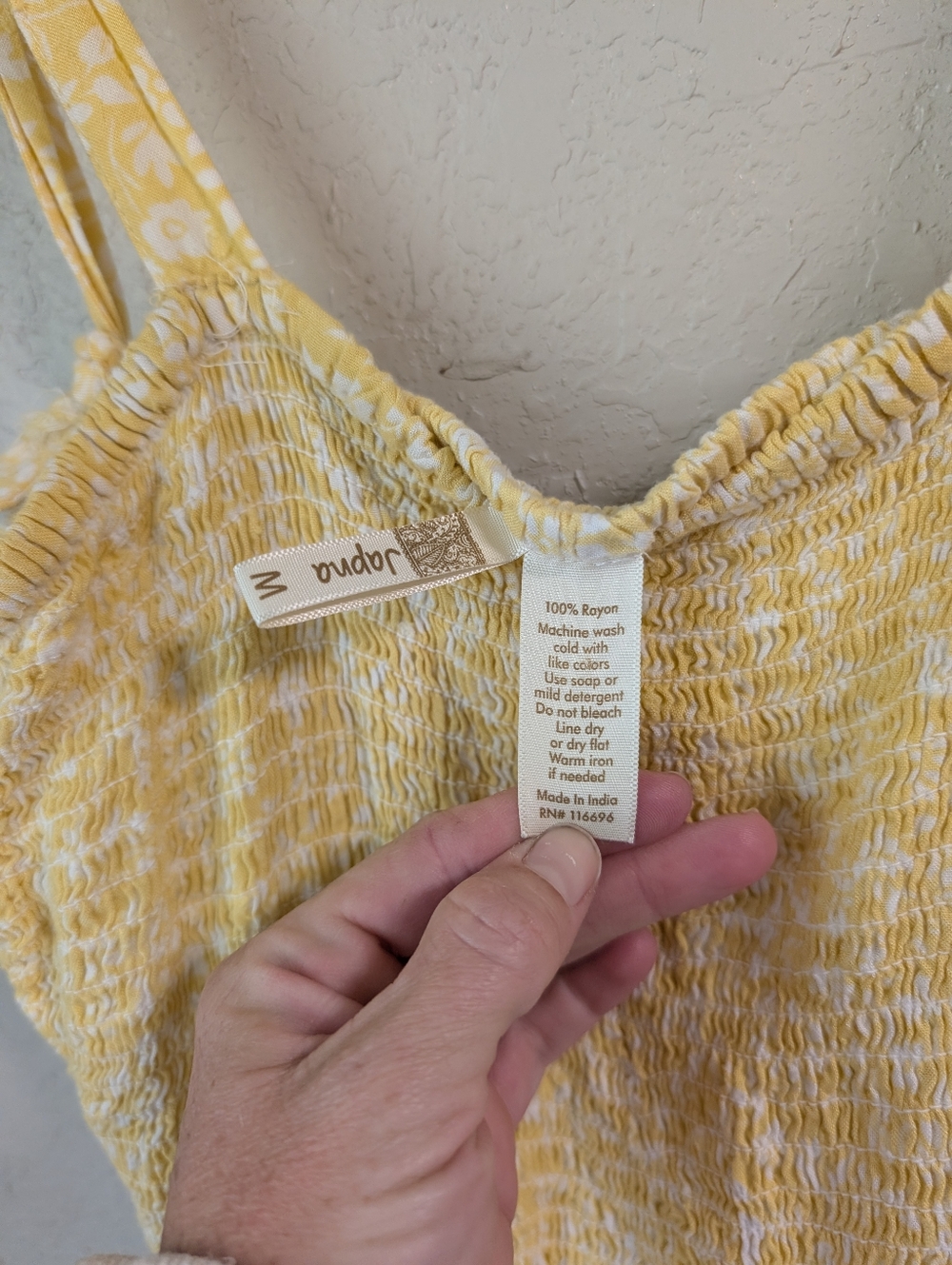 Yellow Smocked Maxi Sundress M Lined Bow Ruffle Floral Cottagecore Fairy Dainty - Picture 3 of 11